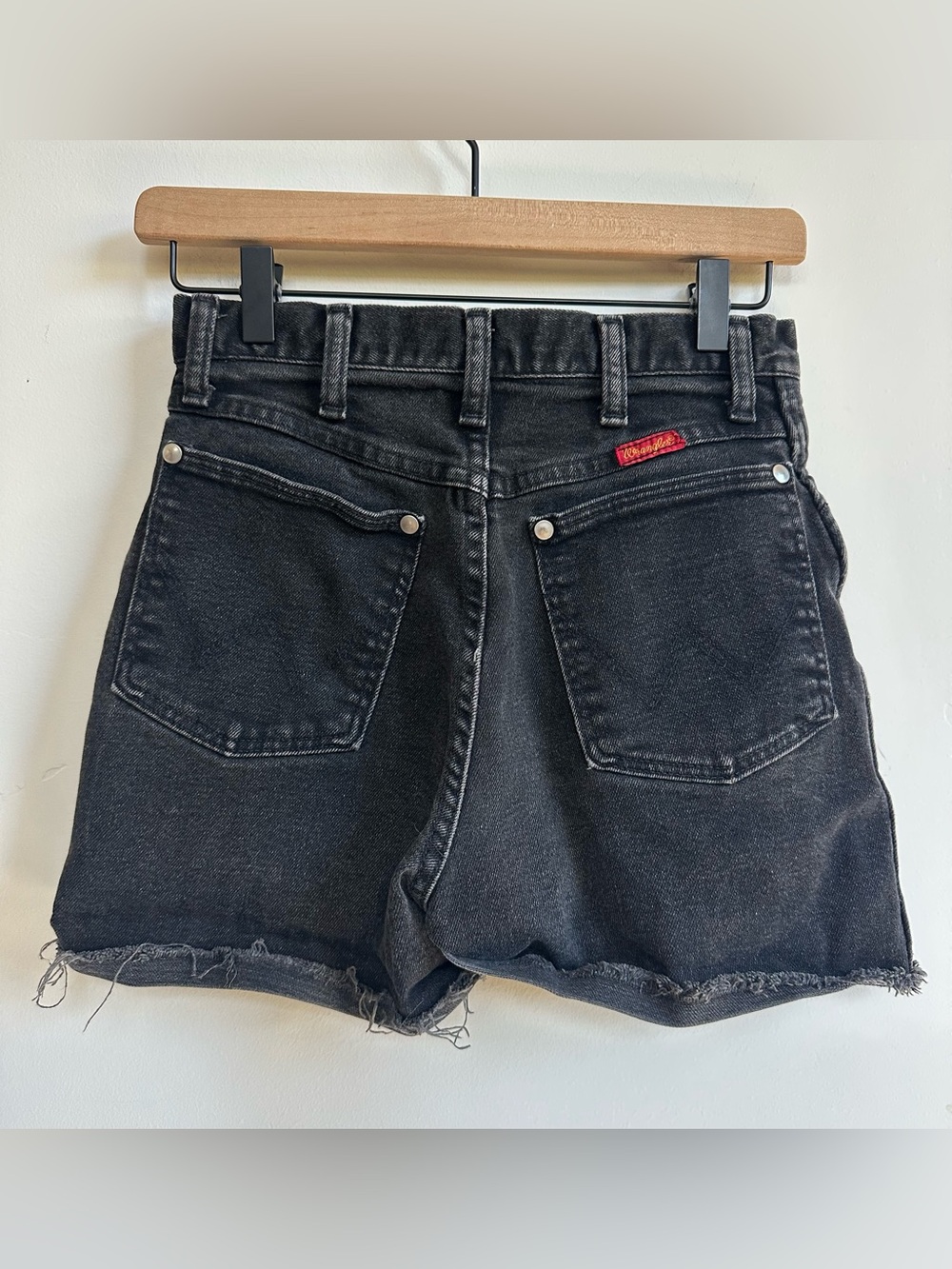 Wrangler Black Washed High-Rise Denim Shorts - Picture 4 of 4